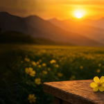 Flacon de compléments DIX Tribulus, 60 capsules, avec paysage ensoleillé et fleurs jaunes en arrière-plan.