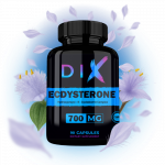 Flacon de 90 capsules d'Ecdystérone DIX, supplément diététique de 700 mg sur fond floral.